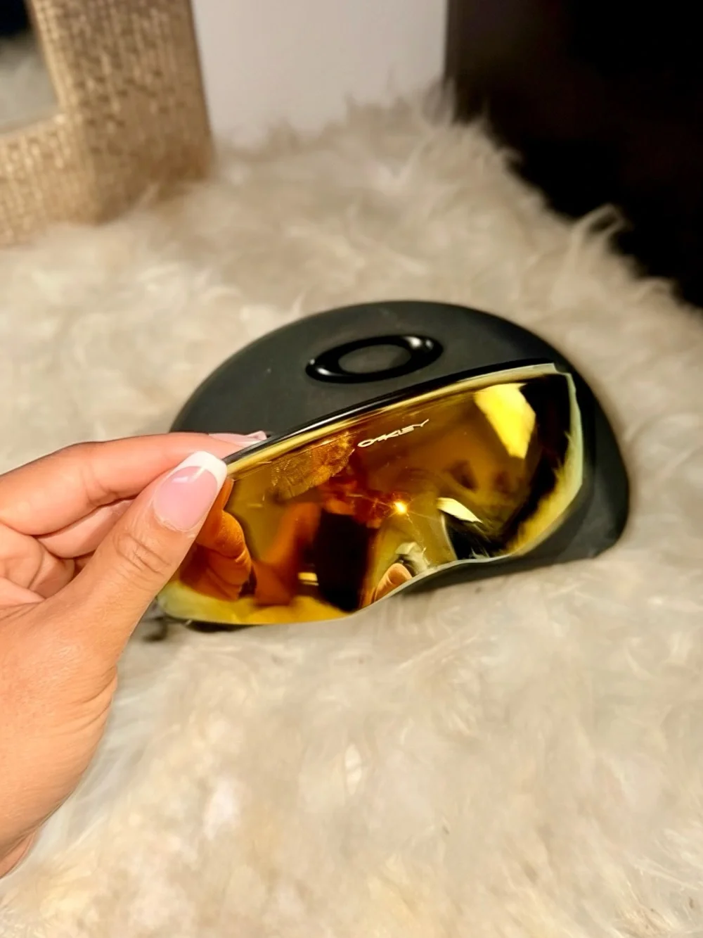 Oakley Shield Goggles with Yellow Mirrored Lens